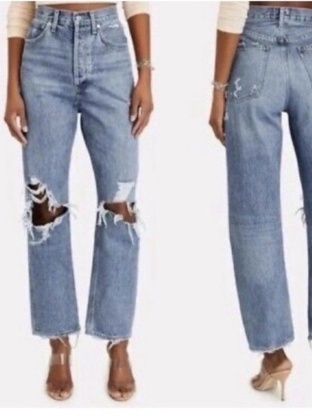 AGolde 90’s Mid Rise Loose Fit Jeans In Fall Out Sz 27 Button Fly